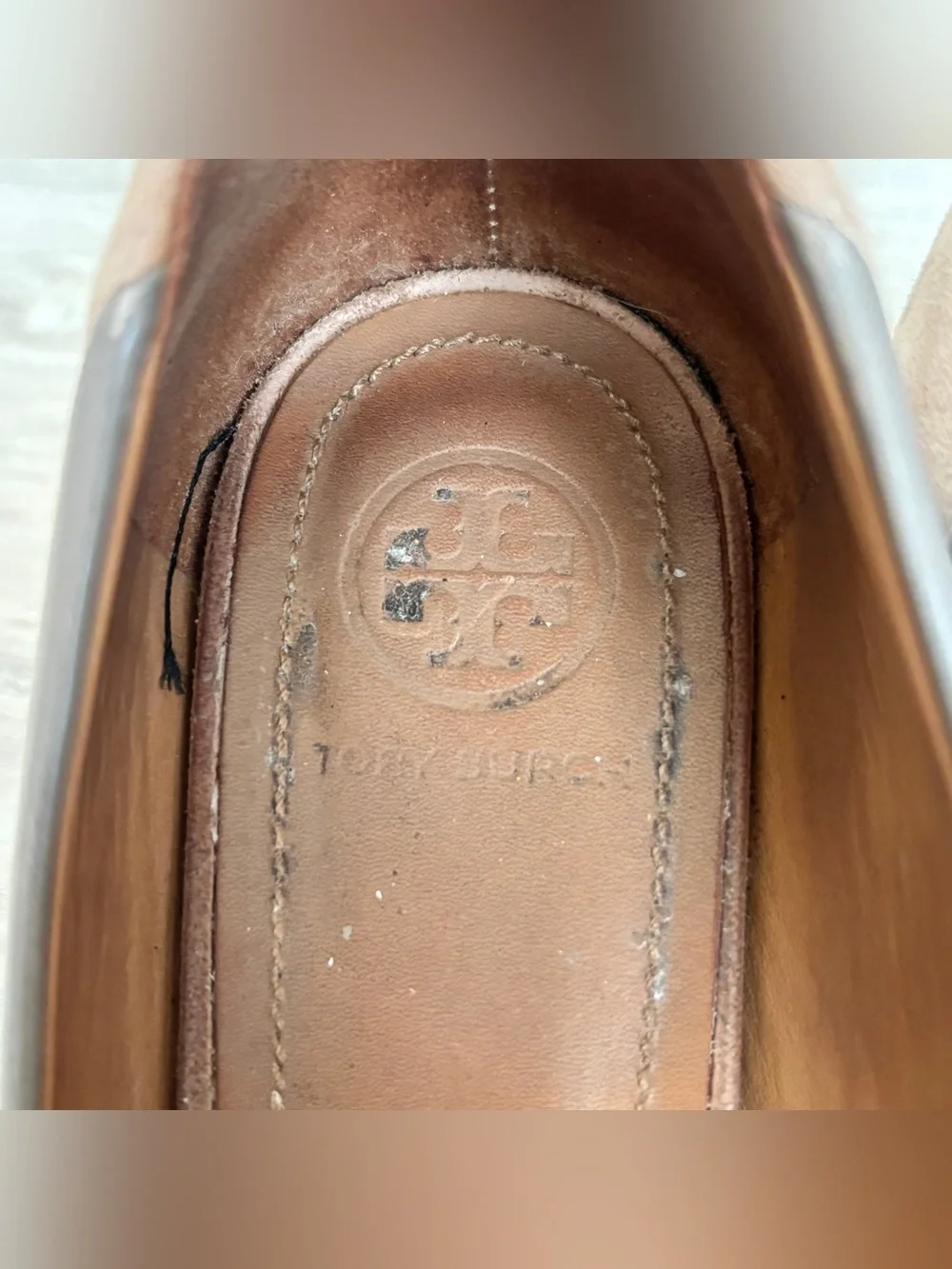 Tory Burch Gigi 55mm round toe block heel suede leather Grey-heron pumps 7.5